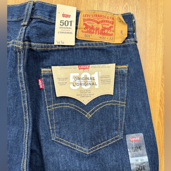 Levi’s 501 Original Men’s Denim, Dark Wash BNWT - Picture 6 of 7